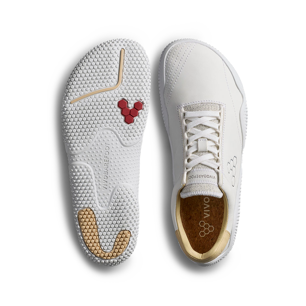 Vivobarefoot Motus Studio Sneaker Leather Womens Bright White