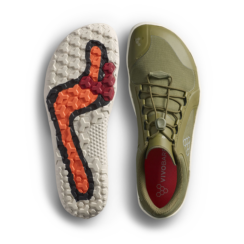 Vivobarefoot Primus Trail III All Weather FG Mens Dark Olive/White