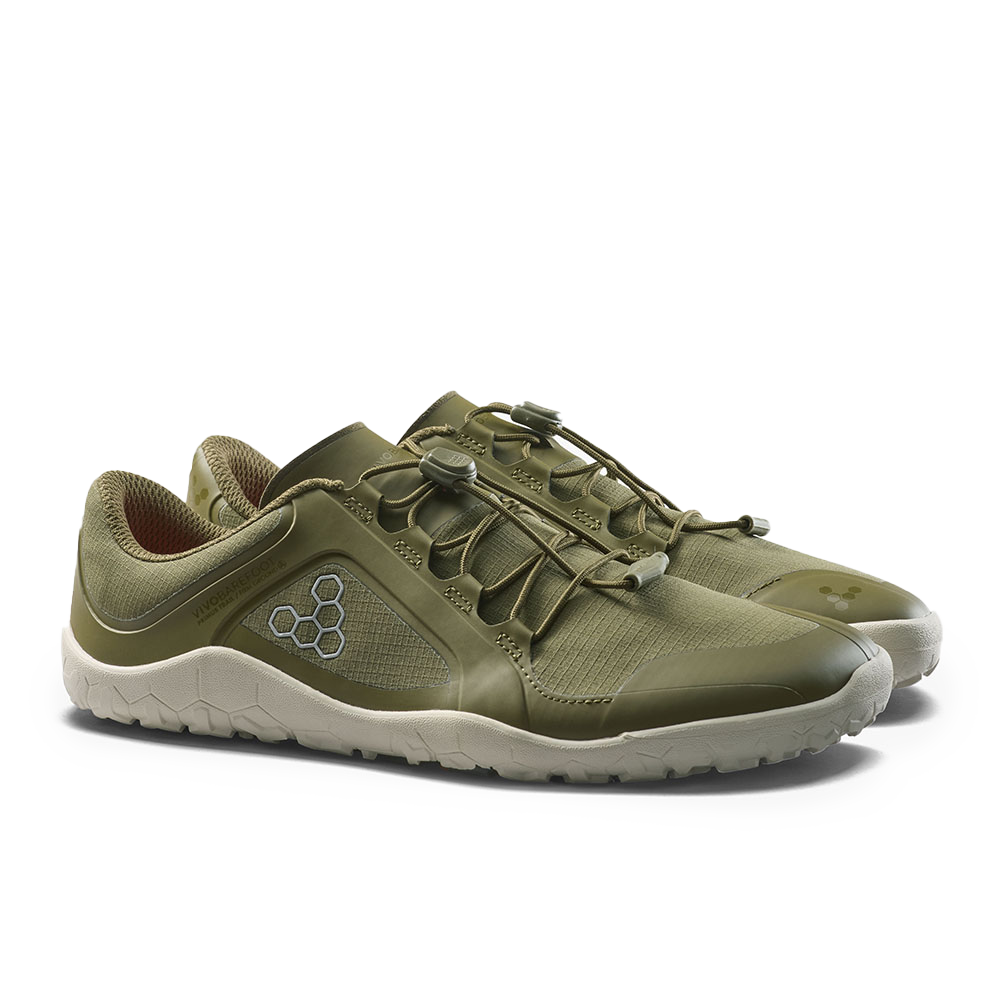 Vivobarefoot Primus Trail III All Weather FG Mens Dark Olive/White
