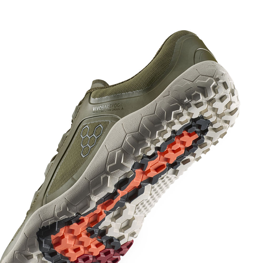 Vivobarefoot Primus Trail III All Weather FG Mens Dark Olive/White