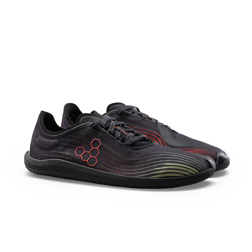Vivobarefoot Primus Flow Mens Obsidian/Cherry Tomato