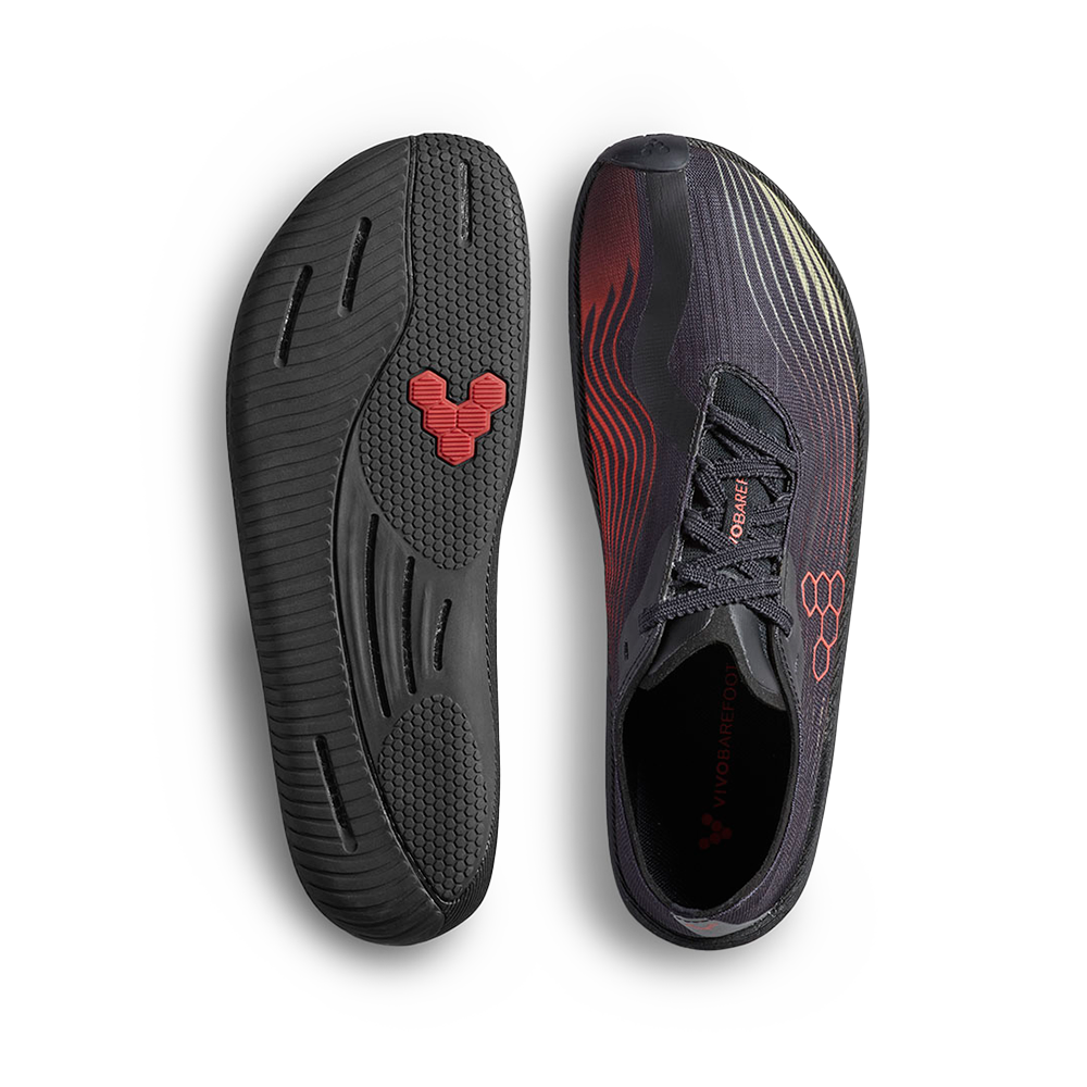 Vivobarefoot Primus Flow Mens Obsidian/Cherry Tomato