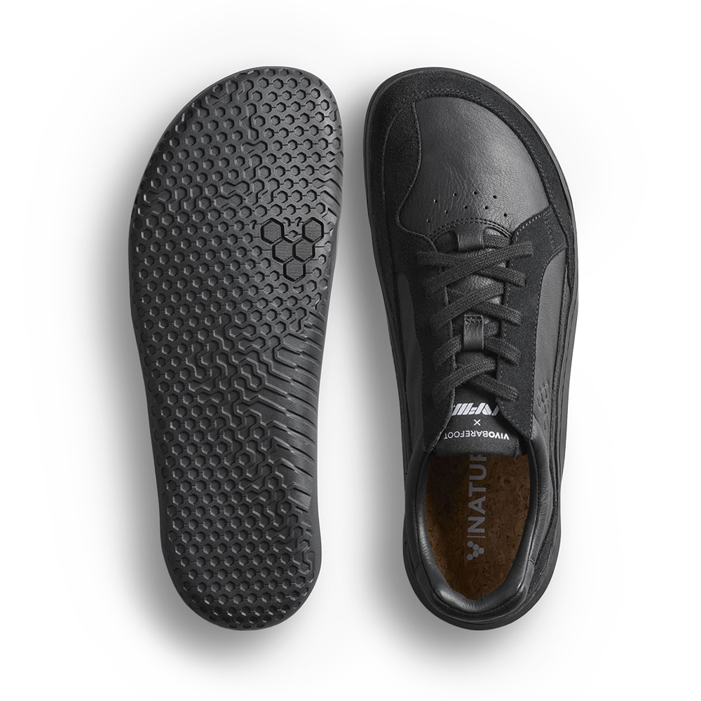 Vivobarefoot Gobi II Sneaker Premium Leather Mens Triple Obsidian