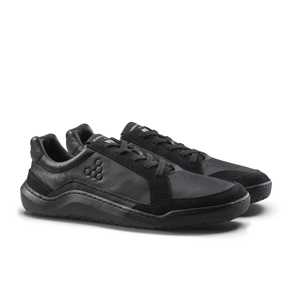 Vivobarefoot Gobi II Sneaker Premium Leather Mens Triple Obsidian