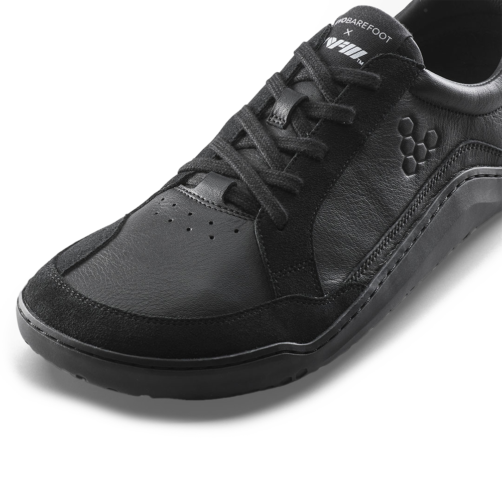 Vivobarefoot Gobi II Sneaker Premium Leather Mens Triple Obsidian