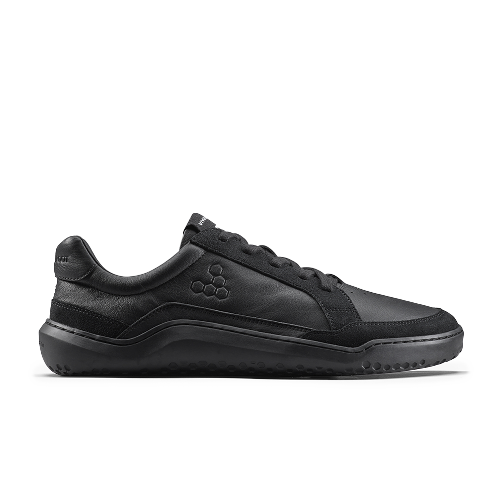 Vivobarefoot Gobi II Sneaker Premium Leather Mens Triple Obsidian
