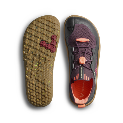Vivobarefoot Primus Trail Knit FG Kids Huckleberry/ Molten Lava