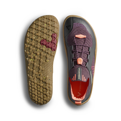 Vivobarefoot Primus Trail Knit FG Juniors Huckleberry/ Molten Lava