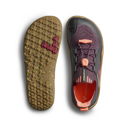 Vivobarefoot Primus Trail Knit FG Preschool Huckleberry/ Molten Lava