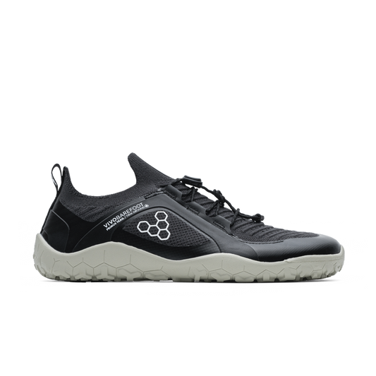 [PRE-ORDER] Vivobarefoot Primus Trail Knit FG Womens Obsidian/Pelican (ETA. EARLY JUNE)