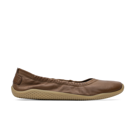 Vivobarefoot Primus Asana Yin Ballerina Leather Womens Tan