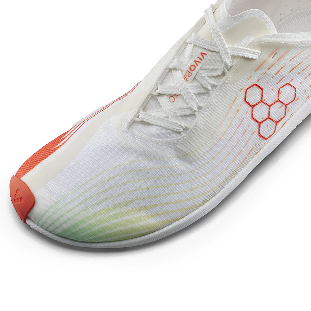 [PRE-ORDER]  Vivobarefoot Primus Flow Womens Bright White/ Neon Orange (ETA. LATE MARCH)