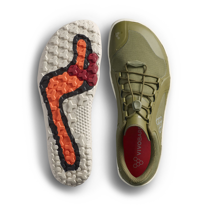 Vivobarefoot Primus Trail III All Weather FG Mens Dark Olive/White