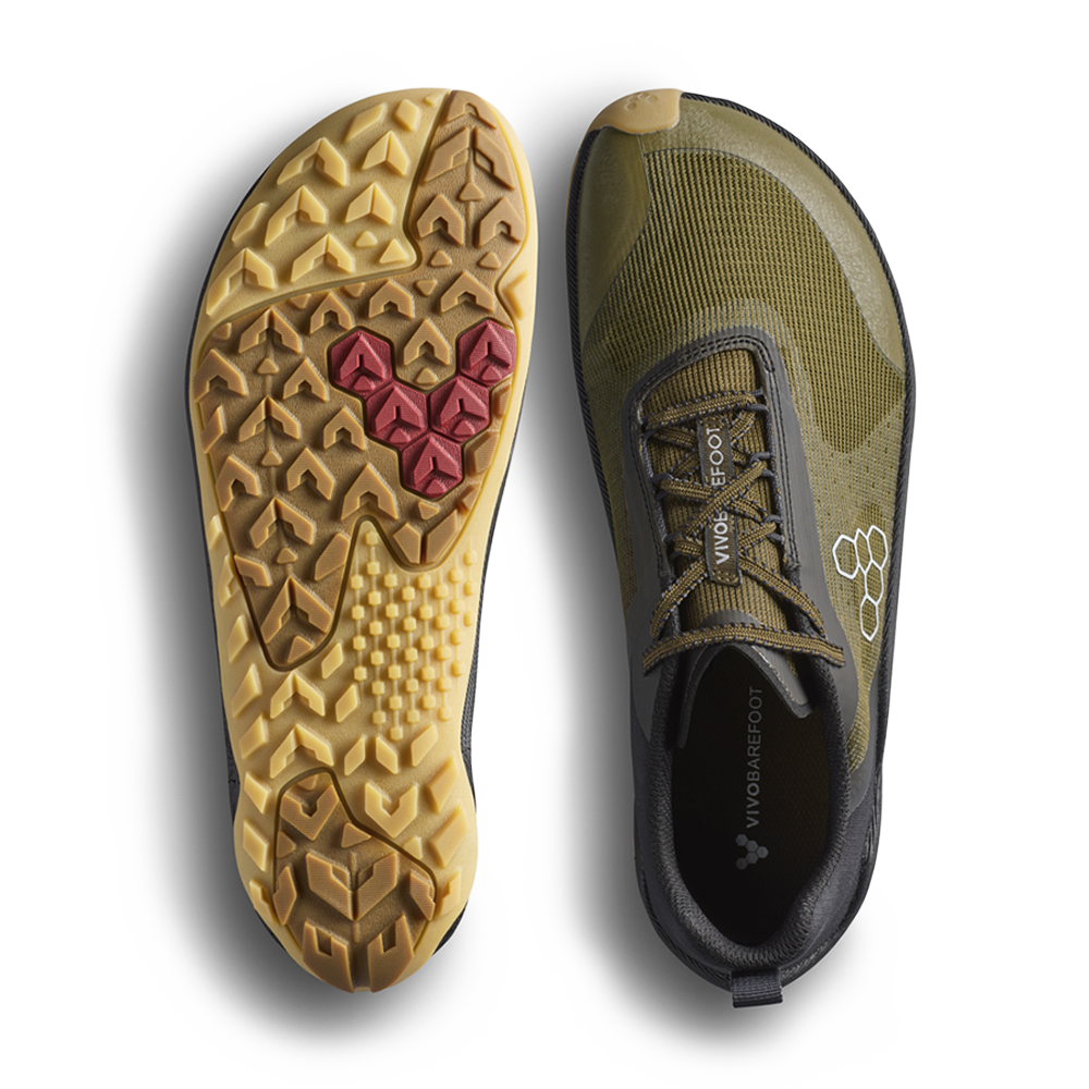 Vivobarefoot Primus Trail Flow Mens Dark Olive/Gum