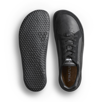 Vivobarefoot Gobi II Sneaker Premium Leather Mens Triple Obsidian