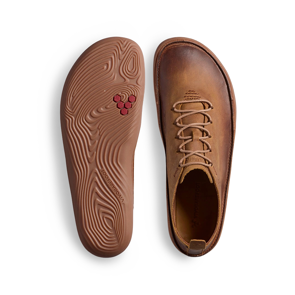 Vivobarefoot Sensus Moc Lace Up Leather Mens Dark Tan