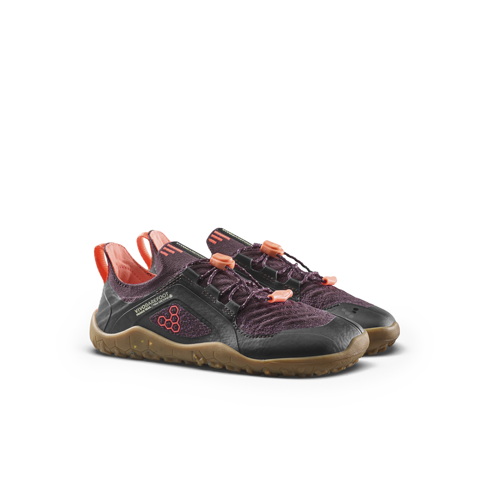 Vivobarefoot Primus Trail Knit FG Preschool Huckleberry/ Molten Lava