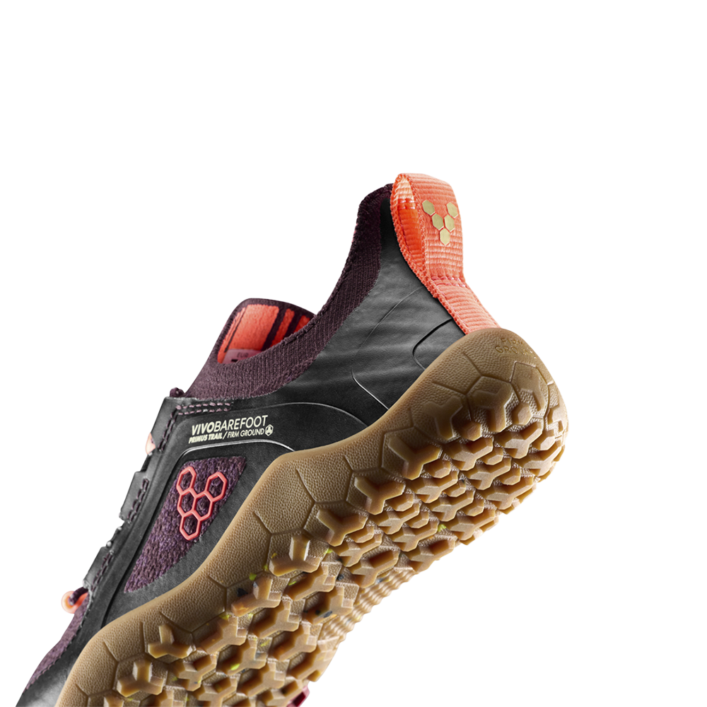 Vivobarefoot Primus Trail Knit FG Kids Huckleberry/ Molten Lava
