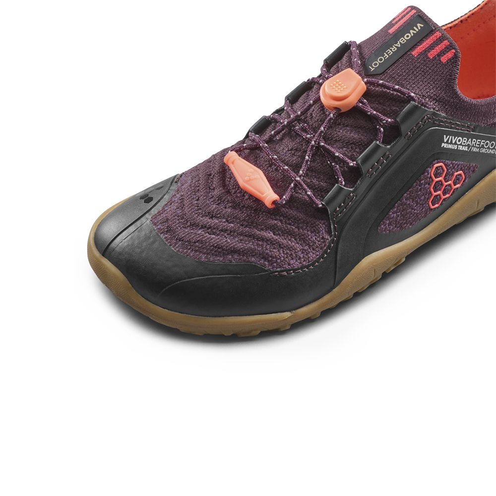 Vivobarefoot Primus Trail Knit FG Kids Huckleberry/ Molten Lava