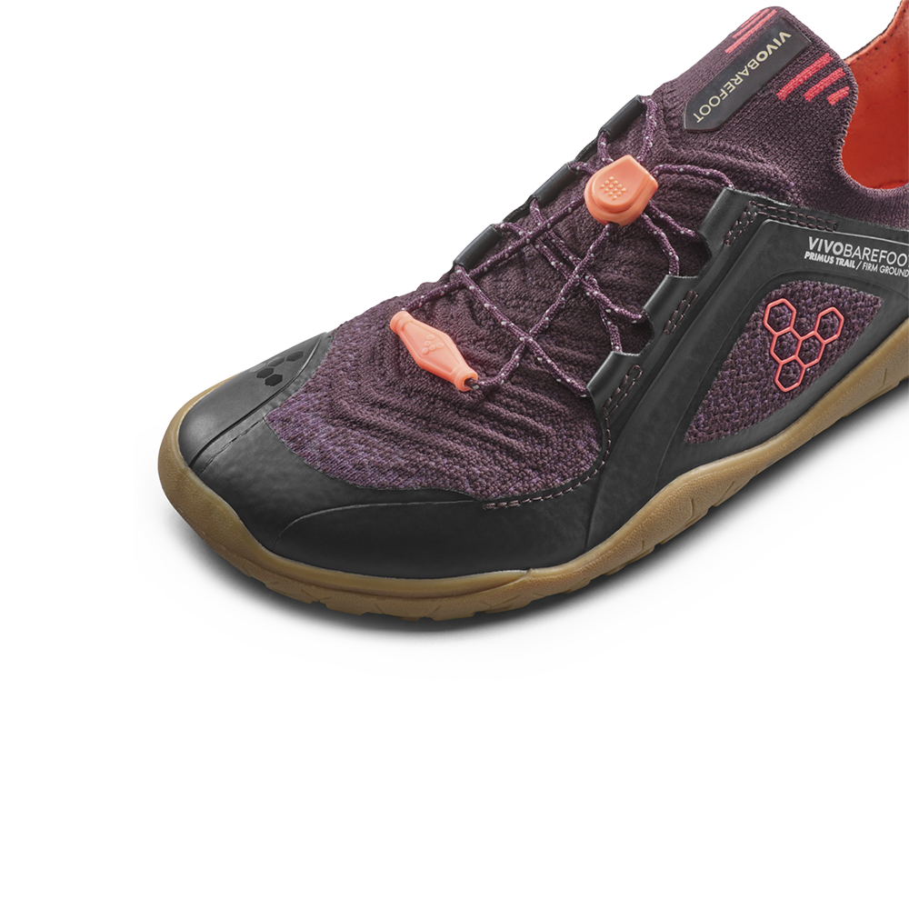 Vivobarefoot Primus Trail Knit FG Juniors Huckleberry/ Molten Lava